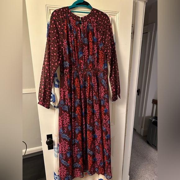 Boden Erica floral and leopard Dress - Red and Blue - Picture 4 of 6